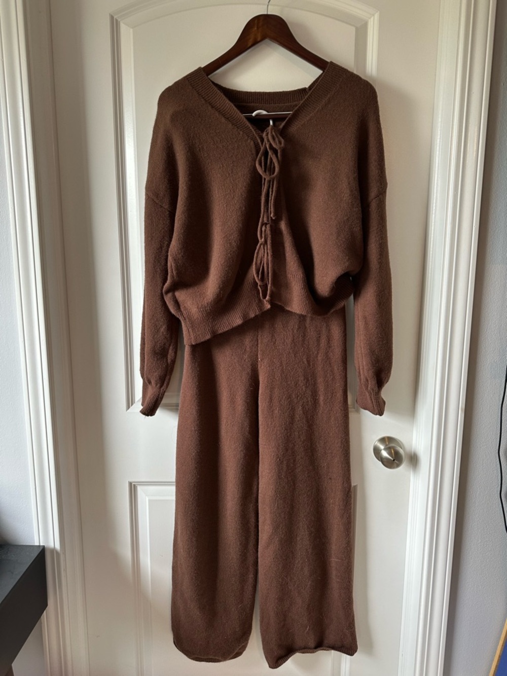 Cozy Brown Knit Two-Piece Set - Picture 2 of 7
